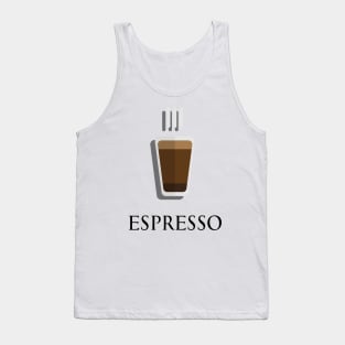 Hot Espresso shot coffee front view in flat design style Tank Top